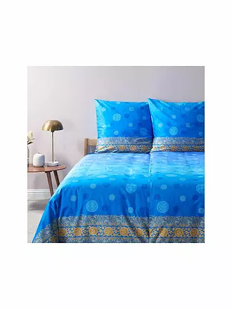 BASSETTI | Satin Bettwäsche NAIROBI 70x90cm/140x200cm Blau | 